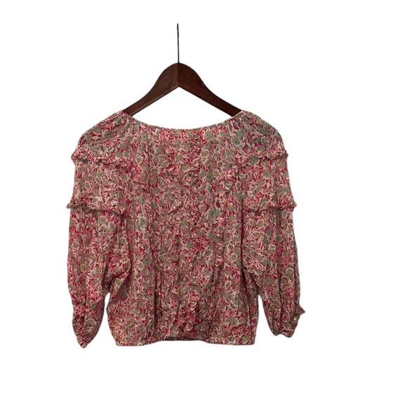 Women’s, Poupette St. Barth Cropped Floral Blouse, size M/L - Picture 5 of 8